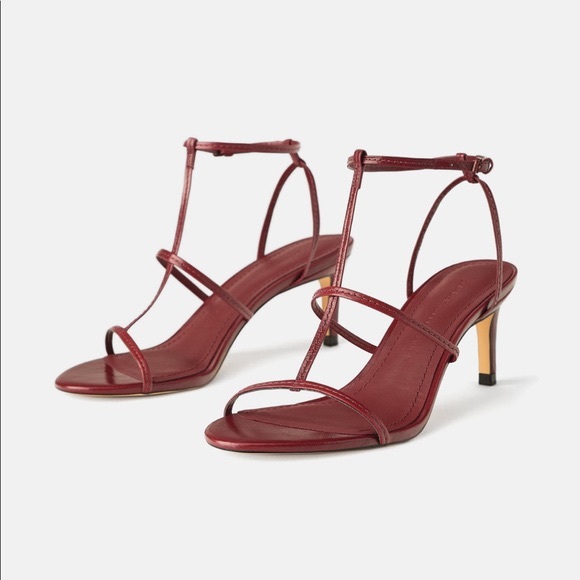zara red strappy sandals